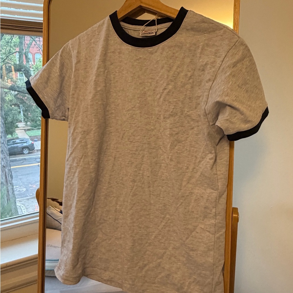 Classic Contrast Ringer Tee - Blue with Navy Trim